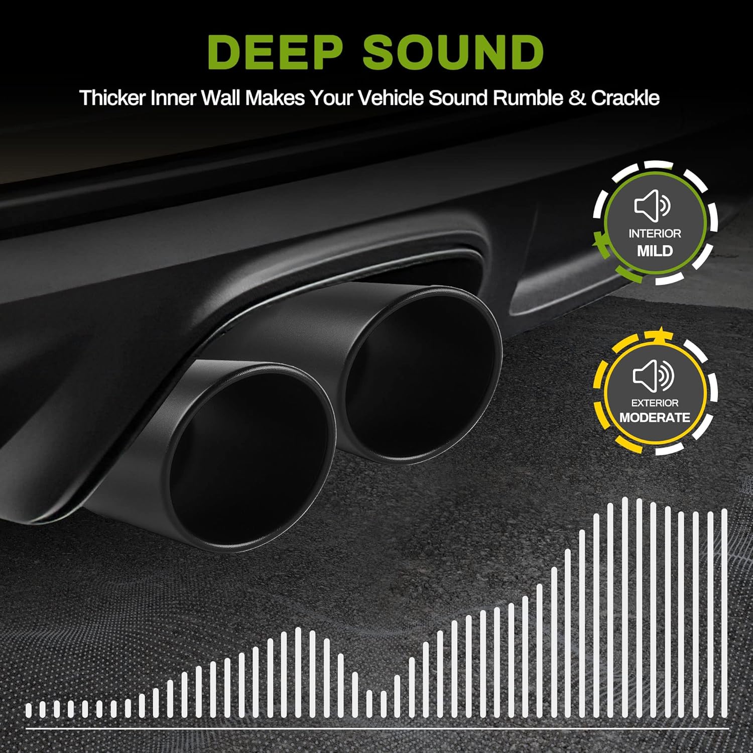 AUTOSAVER88 3.5 Inch Inlet Black Exhaust Tip, 3.5" Inlet 5" Outlet 12" Overall Length Powder Coated Finish Stainless Steel Exhaust Tailpipe Tips Universal for 3 1/2 in OD Tailpipe, Bolt/Clamp On