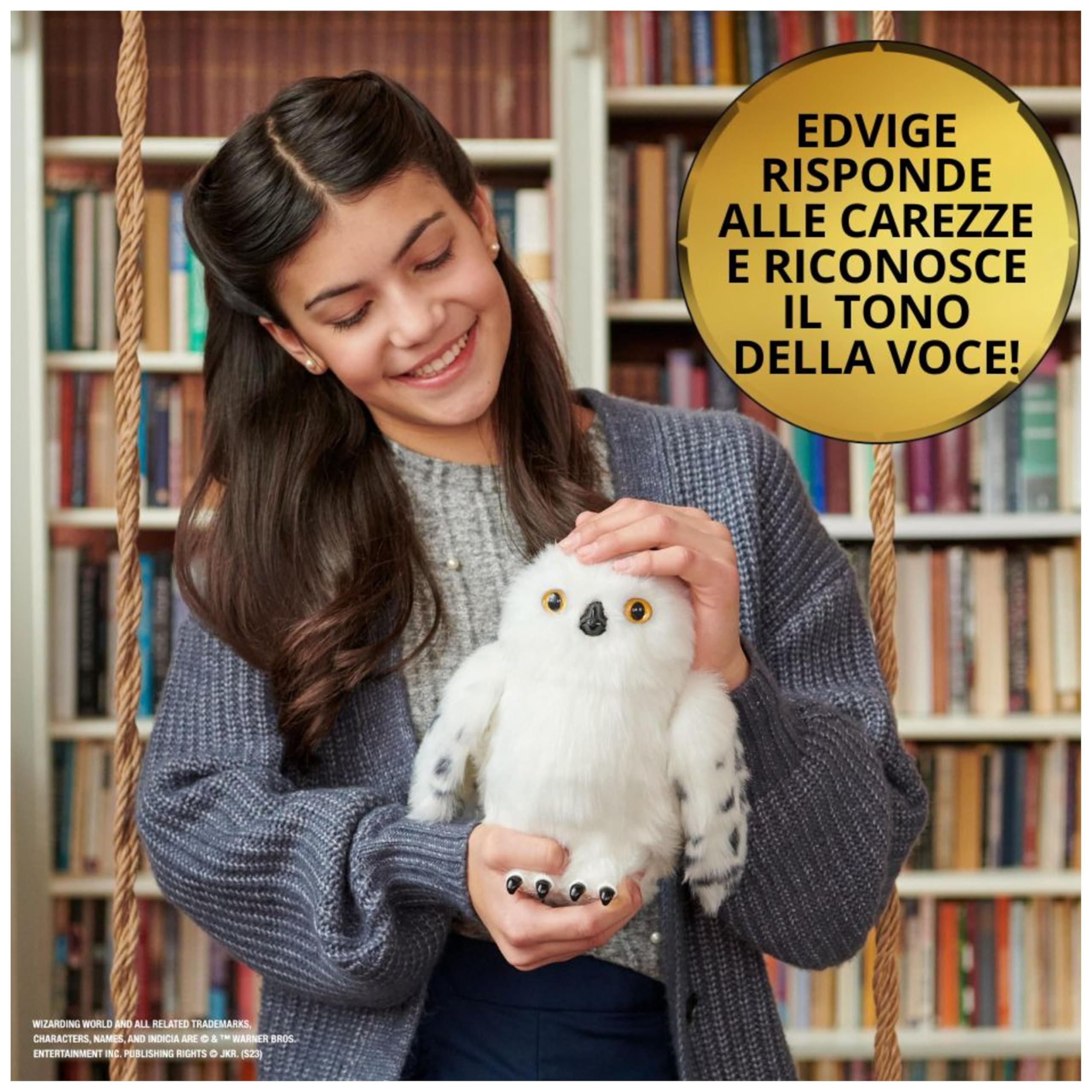 Wizarding World | Civetta Edvige interattiva di Harry Potter | 15 suoni e movimenti | Reagisce al tatto e alla voce | Peluche interattivo per bambini dai 5 anni in su