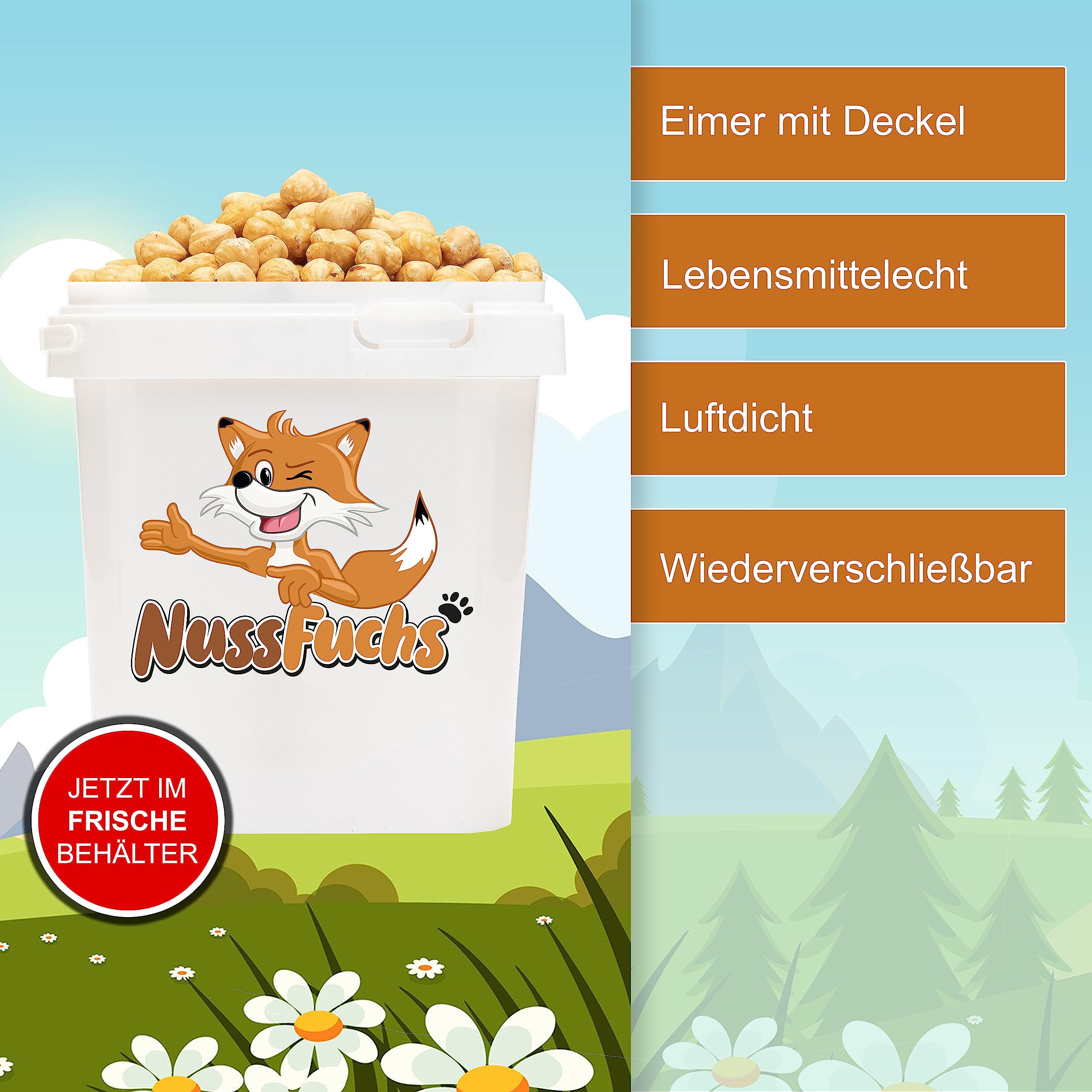 Haselnüsse geröstet 1kg ohne Haut ungesalzen ganz blanchiert NussFuchs