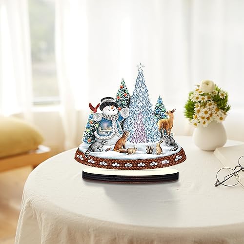 Miniatura 5 de Kit de adornos de escritorio de pintura de diamante con patrón de niña ángel para adultos, principiantes, 5D, arte de diamante, decoración de mesa,