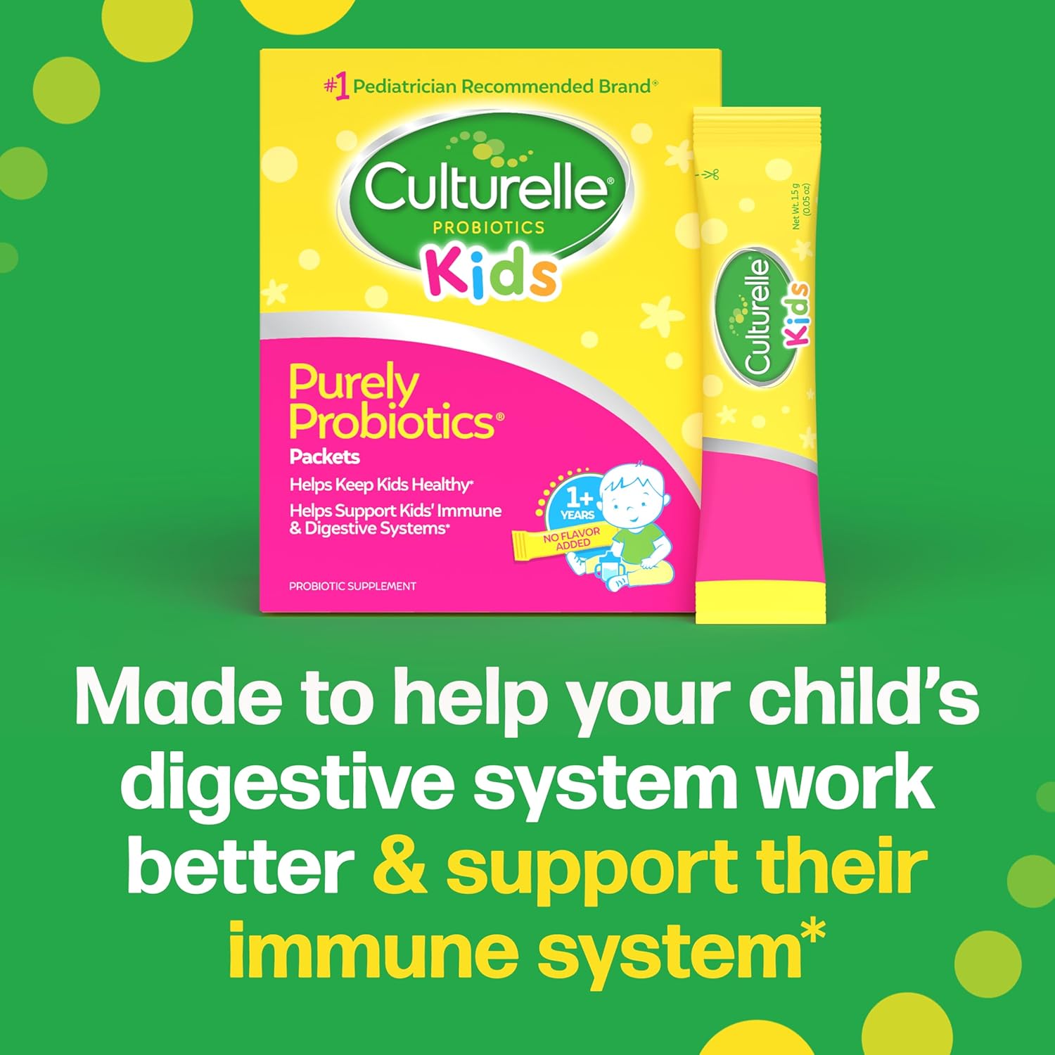 Culturelle Kids Daily Probiotic Packets for Kids, (Ages 3+) - 50 Count – From the #1 Pediatrician-Recommended Brand – Flavorless Daily Probiotics for Digestive Health & Immune Support - Image 7