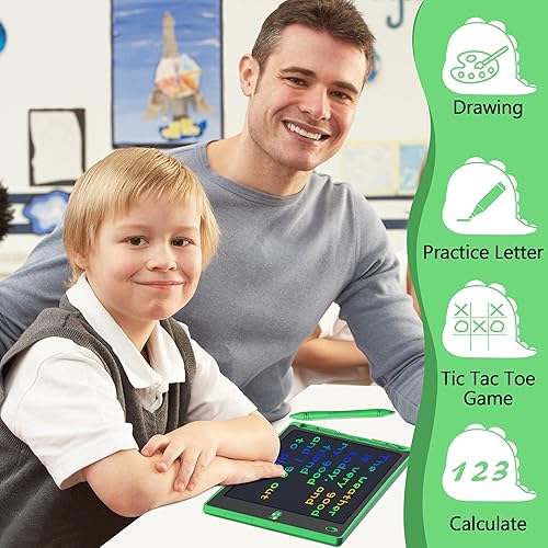 Miniatura 5 de Hockvill - Tableta de escritura LCD para niños, paquete de 2 unidades, juguetes de 8.8 pulgadas, almohadilla colorida de dibujo de garabatos,