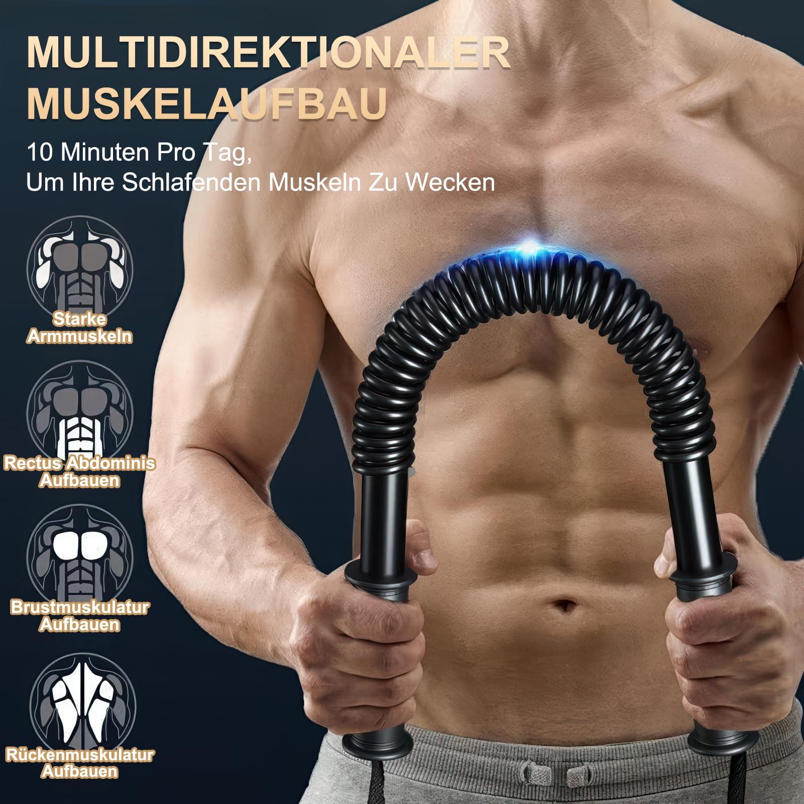 Barra de torsión resistente, herramienta de entrenamiento de fuerza para brazos y parte superior del cuerpo, para pecho, hombros y bíceps, capacidad de 80 kg, perfecta para gimnasio en casa