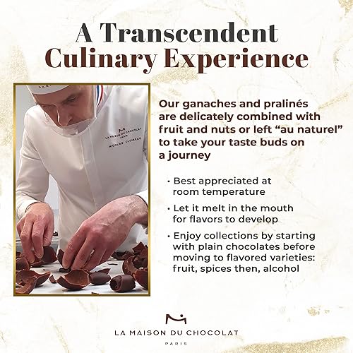 Miniatura 3 de La Maison Du Chocolat Caja de regalo de café de chocolate oscuro y con leche de primera calidad, 40 piezas de chocolate francés gourmet