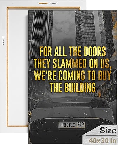 Miniatura 10 de SuccessHunters Lienzo impreso para decoración de oficina, arte pop de lujo, dinero, motivación, cultura pop, arte motivacional inspirador,
