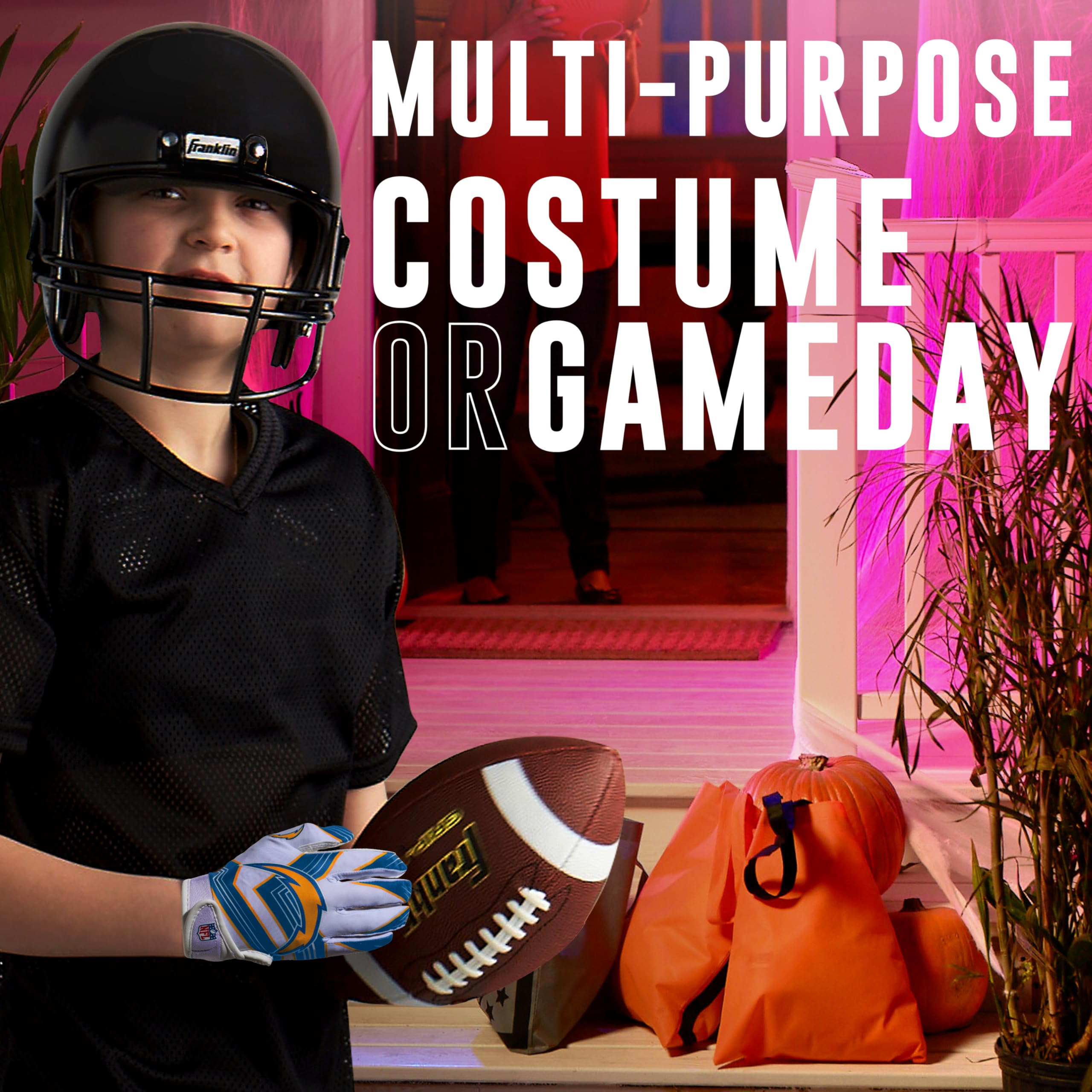 Franklin Sports Gants de Receveur NFL pour Jeunes – Paire avec Paume en Silicone et Logos d'Équipe