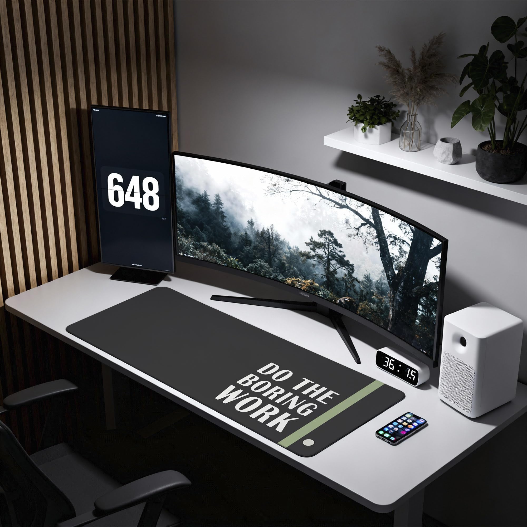 SoulAbiti Do The Boring Work Extended Desk Pad (36x14 Inch) - Productivity & Discipline Series XXL Mouse Pad - Non-Slip Rubber Base & Stitched Edges 4