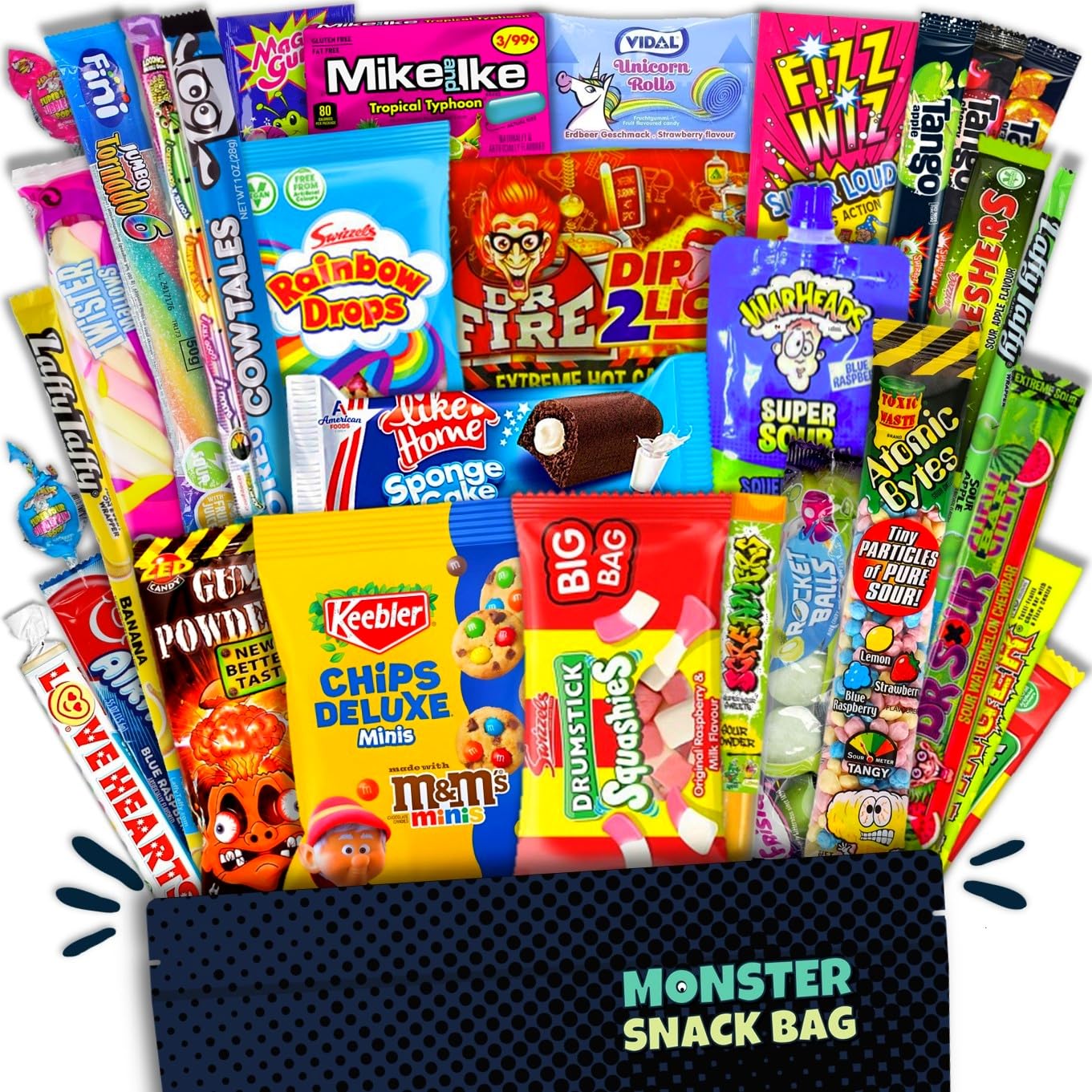 40 Trend-Süßigkeiten aus aller Welt in einer Box auch als Geschenk z.B. zum Geburtstag - XXL Mix mit amerikanischen Süssigkeiten und Sweets