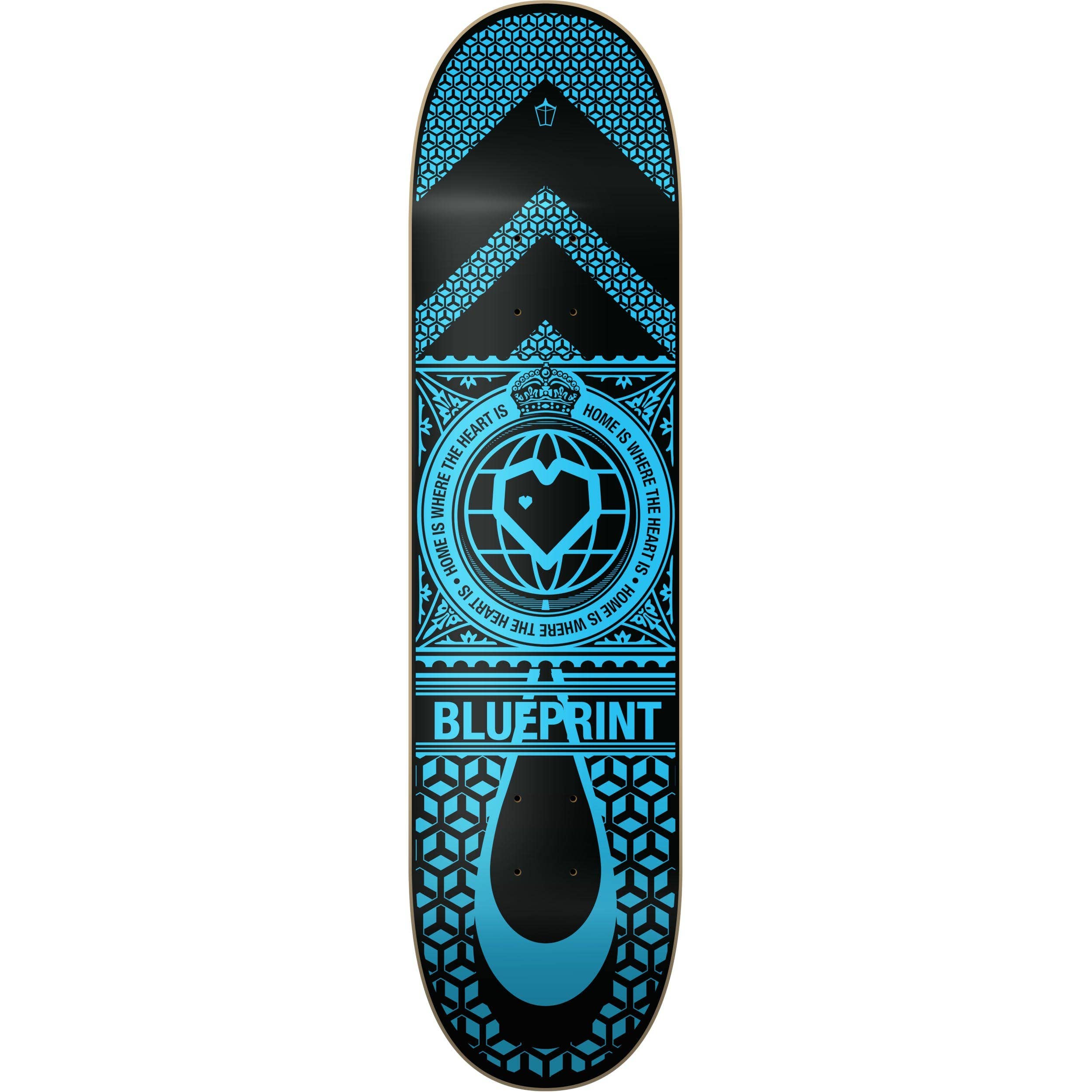 Blueprint Home Heart Planche De Skate (8.25" - Noir/Bleu)