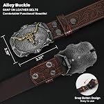Beltroad Western Leather Buckle Belt for Men Women Cowboy Cowgirl Leather Mens Belts for Jeans Men's Christmas Belts Gifts