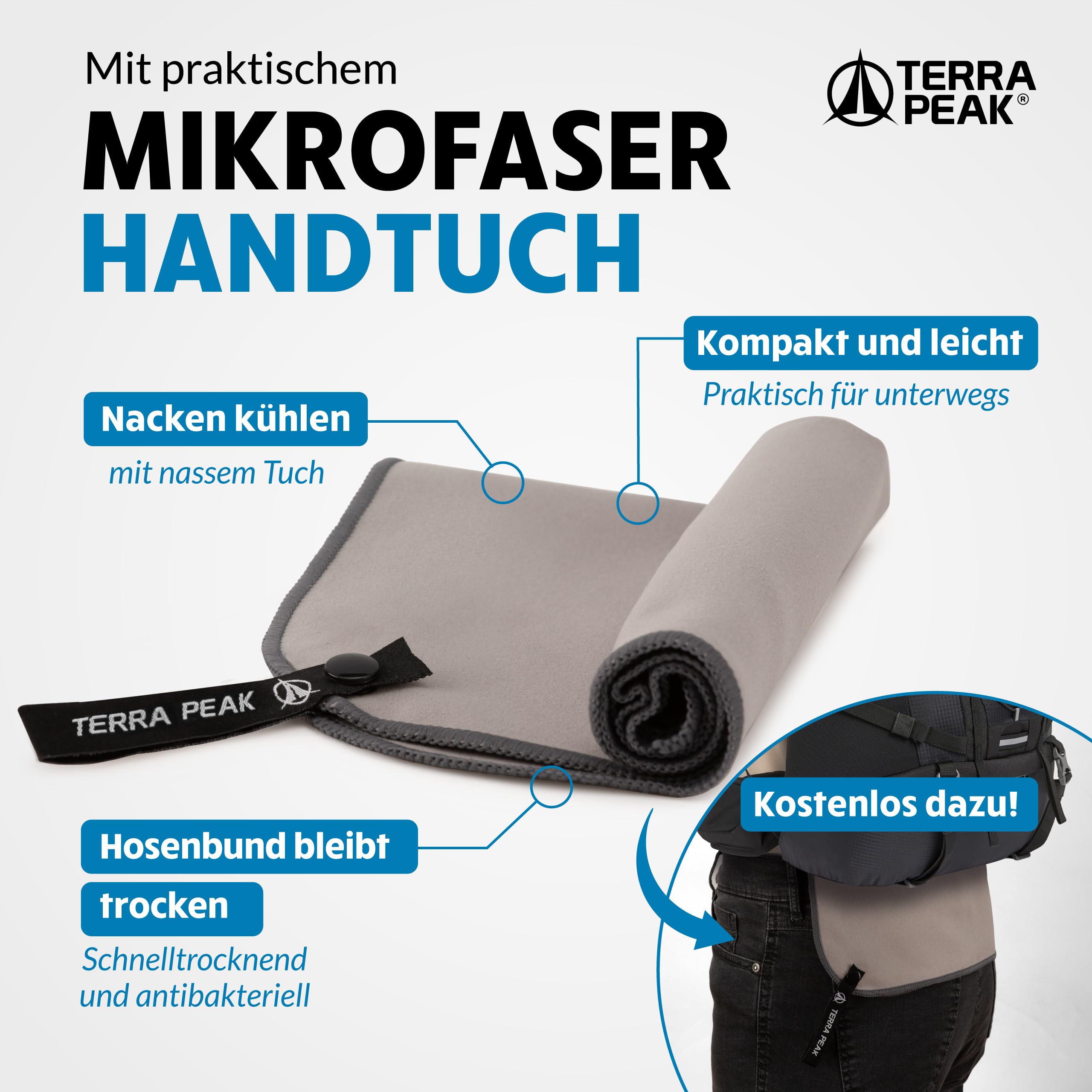 Terra Peak® Premium Wanderstöcke faltbar, ausziehbar & Ultra-leicht - GRATIS Mikrofaser-Handtuch - Damen & Herren Trekkingstöcke & Nordic Walking Stöcke klappbar - Wanderstock mit Gummipuffer