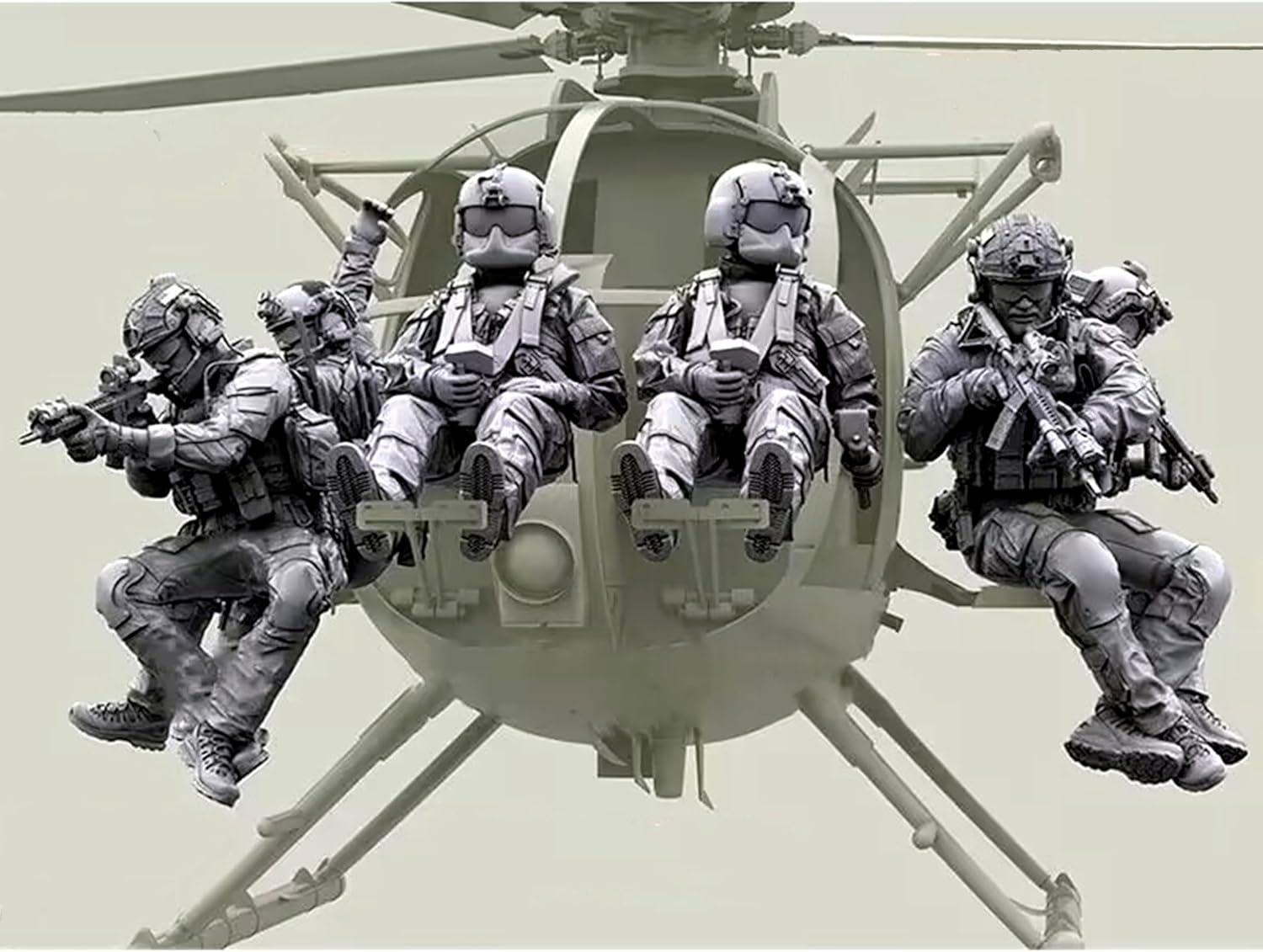 Bhowsa 1/35 US Helicopter Commando Resin Model Kit, Unpainted and Unassembled (6 People, no Aircraft) //Y3jO7lo9