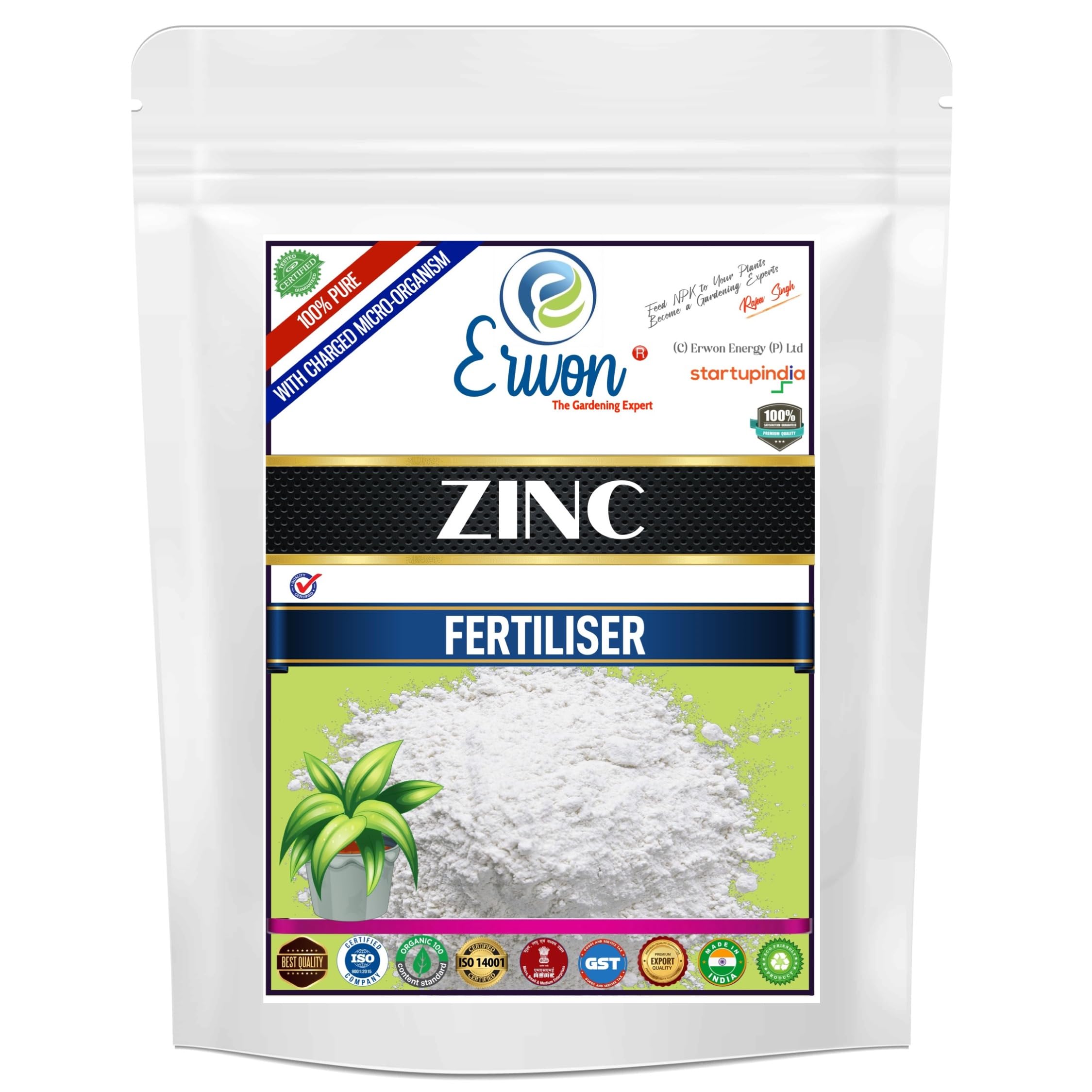 Erwon® Zinc Fertilizer, 100% pure, Premium Powerful Fertilizer for Overall Growth of Plants (200 gm) (B097H6T22L) Amazon Price History, Amazon Price Tracker