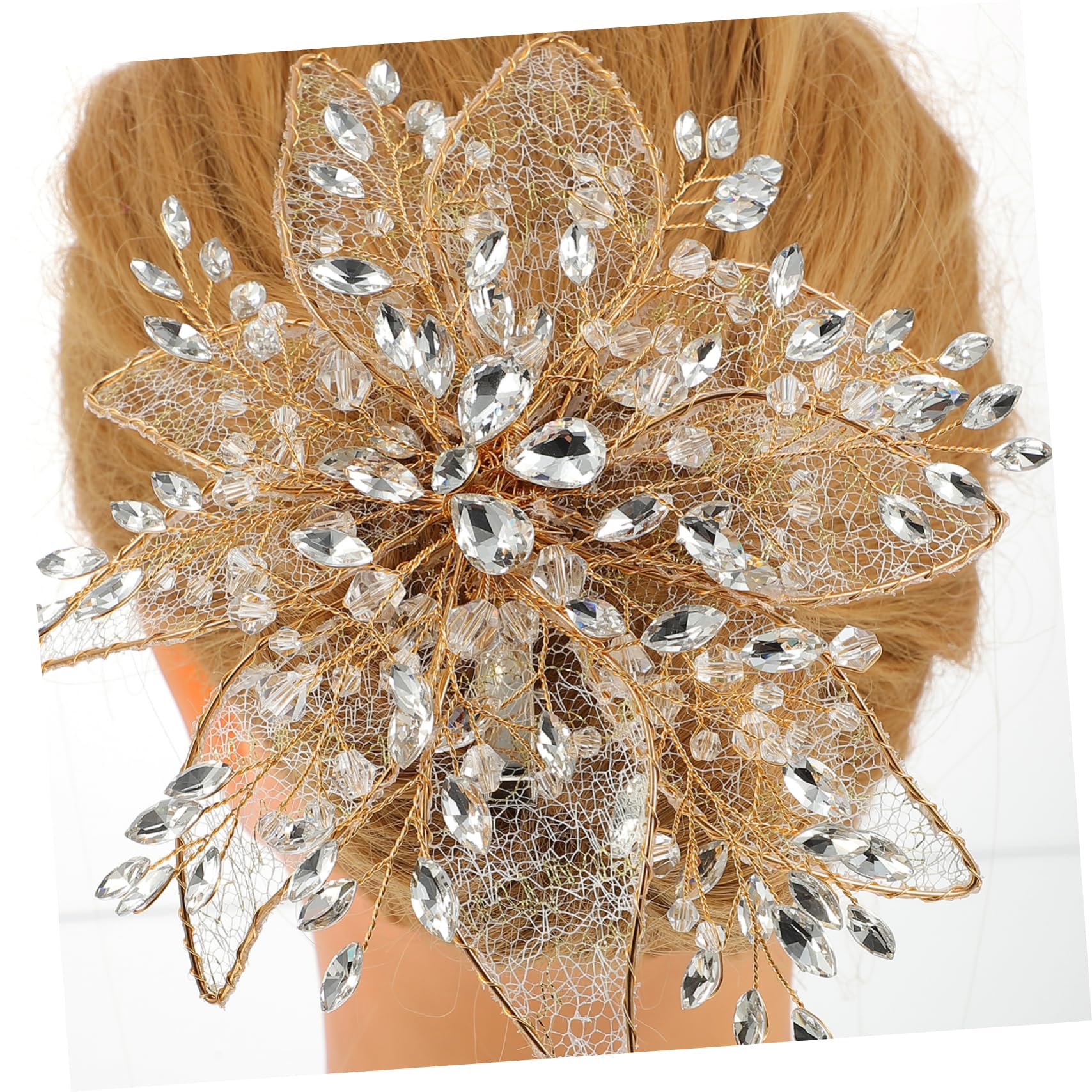 Beavorty 3piezas Elegante Horquilla De Boda Cristales De Rhinestone Accesorio Floral Para Peinados De Novia Clip De Cabello Para Mujeres