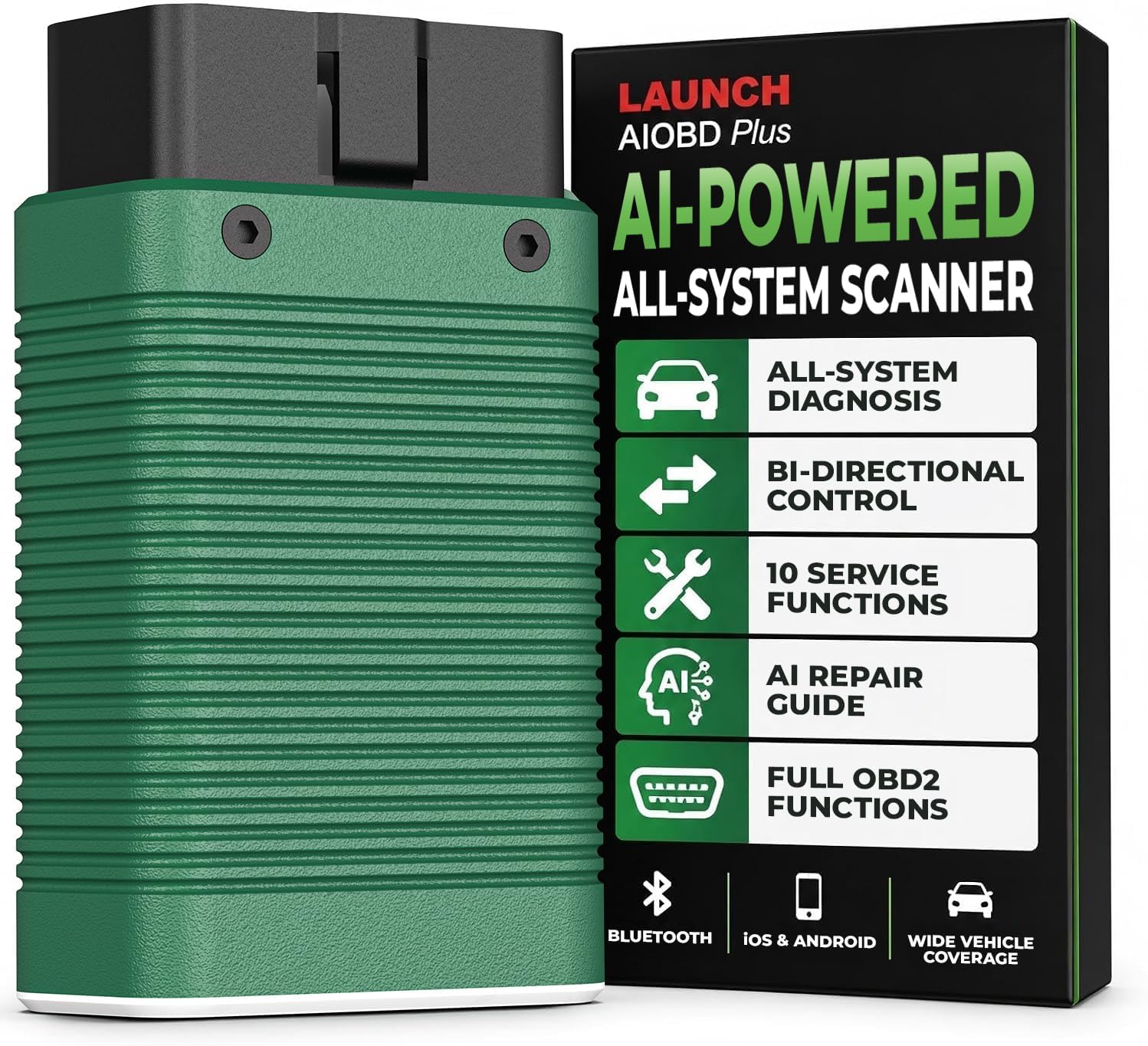 LAUNCH AIOBD Plus OBD2 Scanner, AI Powered Bi-Directional Diagnostic Tool