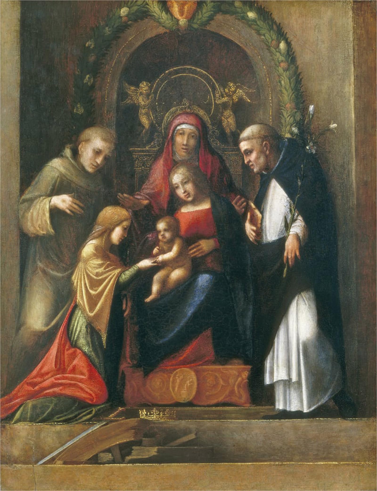 SERENDIPITP Aesthetic Poster Photo Wall Print Retro Picture the Mystic Marriage of St Catherine by Antonio Da Correggio Modern Wall Artwork for Home Decor 60x90cm