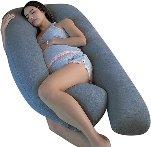 Almohada para embarazo Pharmedoc con cobertura en forma de C tamaño de cuerpo completo con funda de almohada Almohada para embarazo Pharmedoc con cobertura en forma de C tamaño de cuerpo completo con funda de almohada