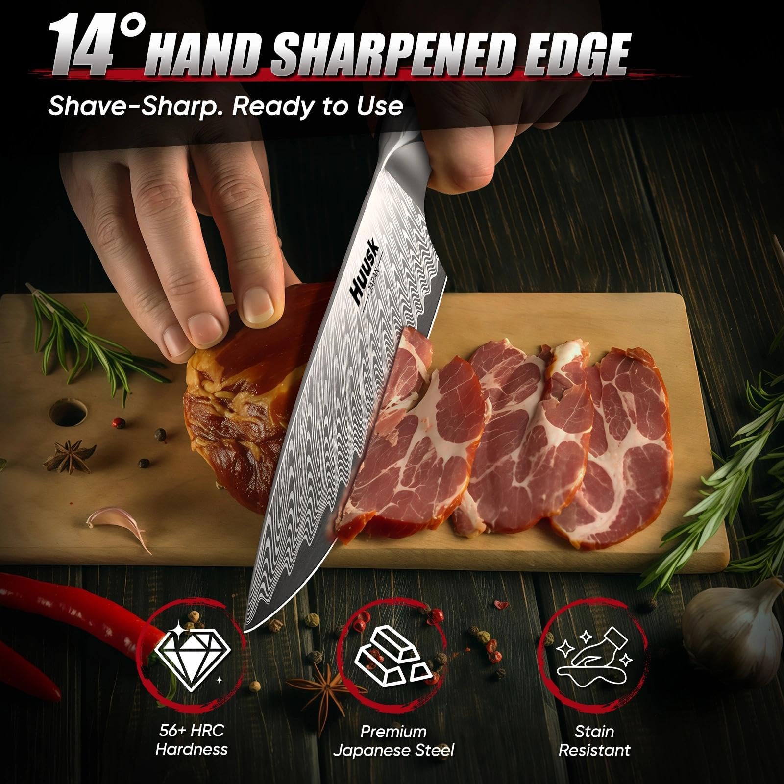 Huusk Japanese Chef Knife - Ultra Sharp -2