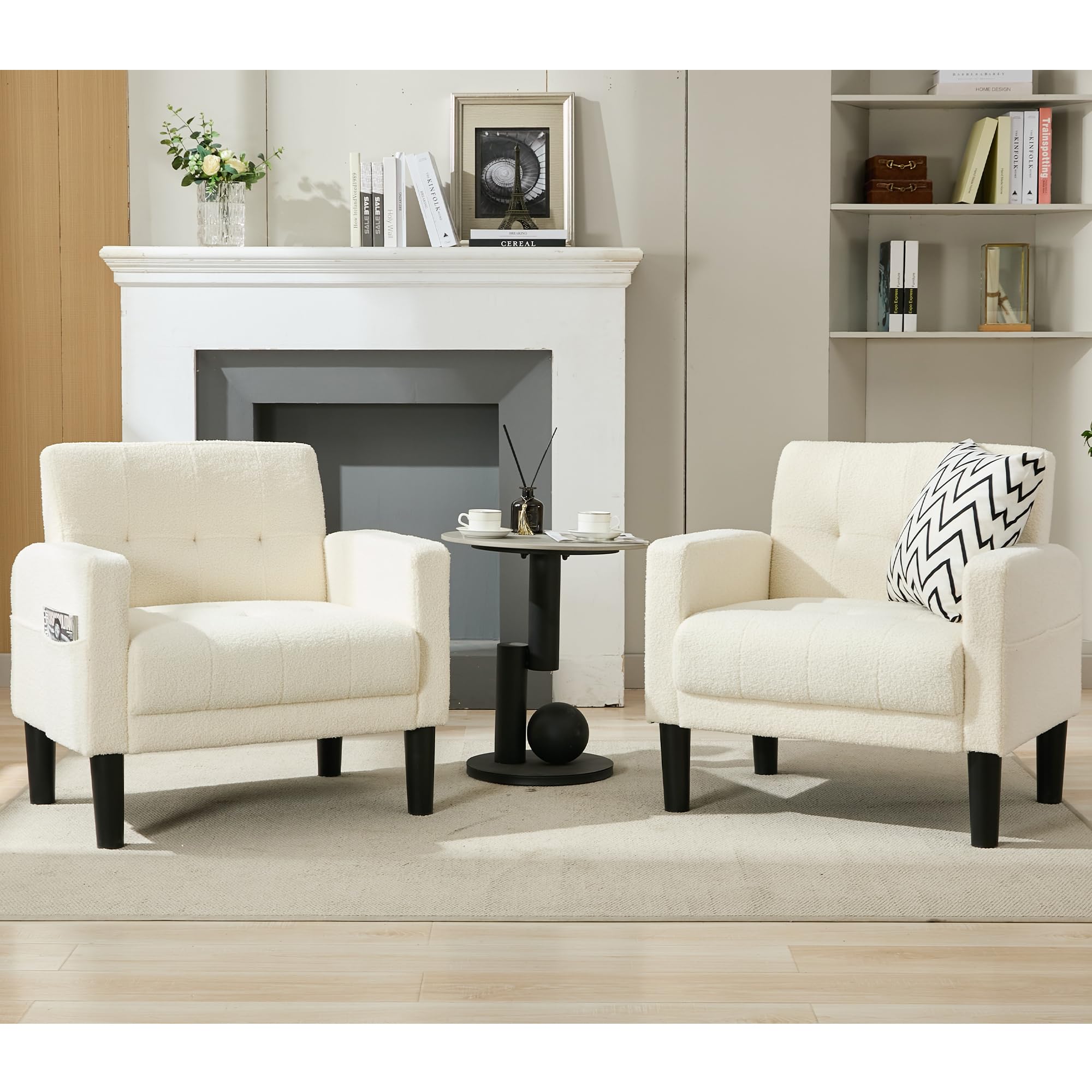 Amazon.com: TYBOATLE Accent Chairs Set of 2 Living Room Chairs Cozy ...
