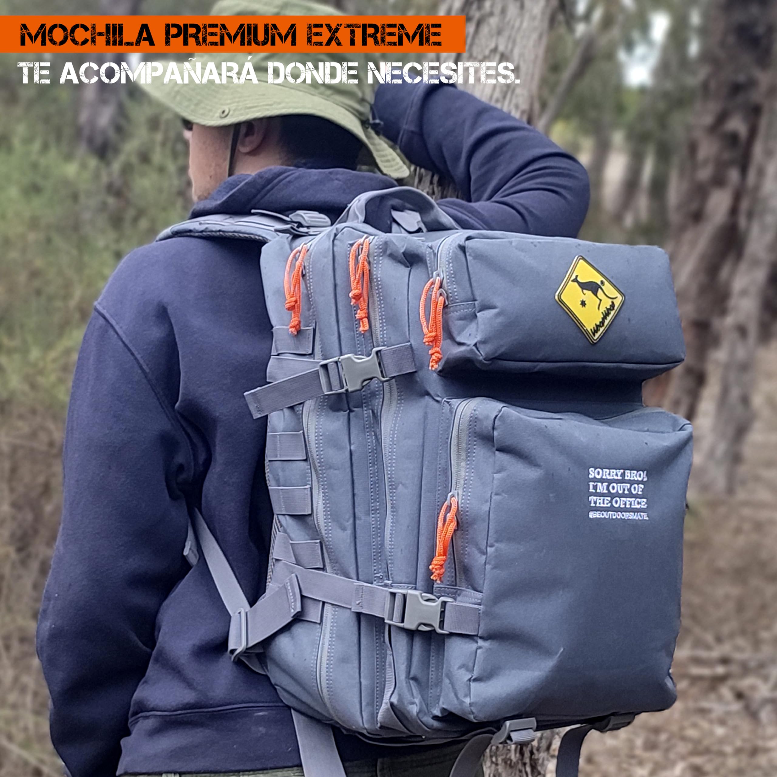 Mochila Viaje Militar Táctica 45L Crossfit Múltiples Bolsillos Resistente 900D Mochila Hombre Gimnasio Fitness Senderismo Sistema Molle Impermeable Gran Capacidad para Viajar (GREY)