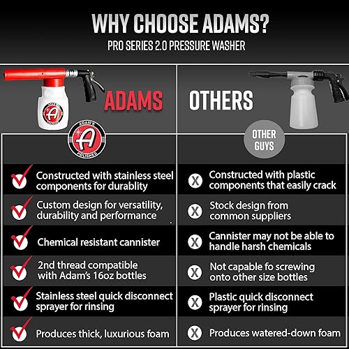 Miniatura 6 de Adam's Polishes Pistola de espuma para lavado de coches: se conecta a la manguera de jardín para lavado de autos, no requiere lavadora a presión