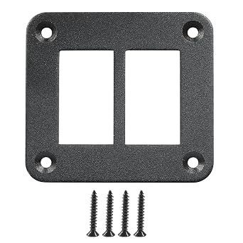 2 Gang Rocker Switch Panel Housing Holder, Rocker Toggle Switch Aluminum Housing Bracket with Screw, Black Waterproof Anodized Aluminium Panel for Car Boat Trailer RV SUV ATV UTV