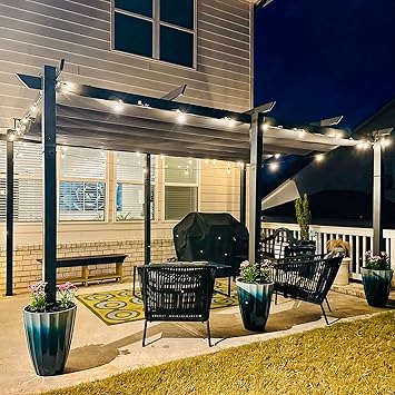 Domi 11x16 Outdoor Retractable Pergola with Canopy