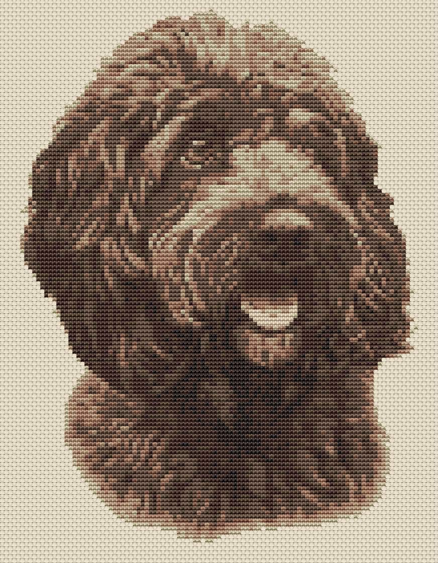Elite DesignsDark Cockapoo (Sepia) Cross Stitch Kit