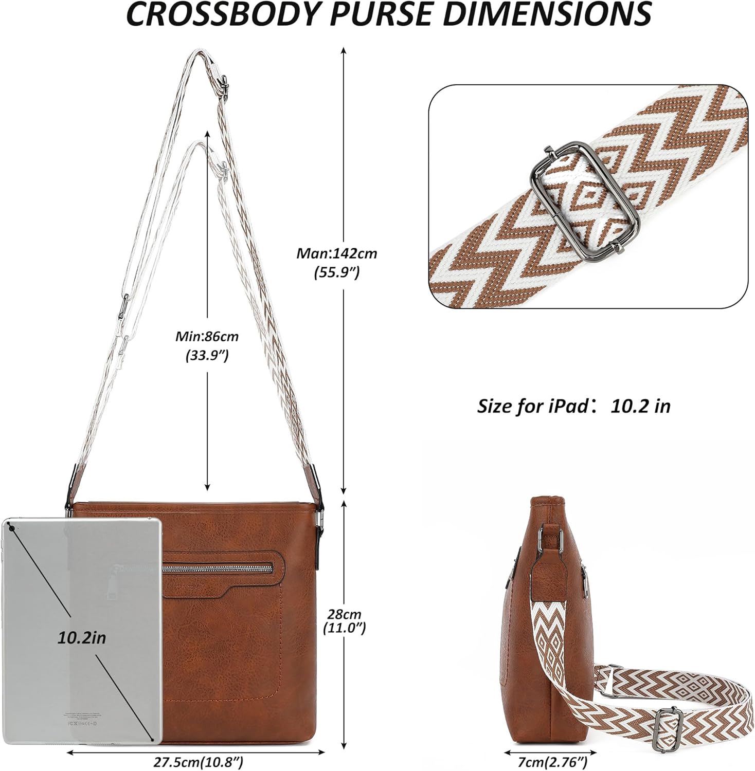 TANTOMI Crossbody Bags for Women Casual Crossbody Purses for Women Travel Shoulder Bag Handbags with Adjustable Strap - Image 3