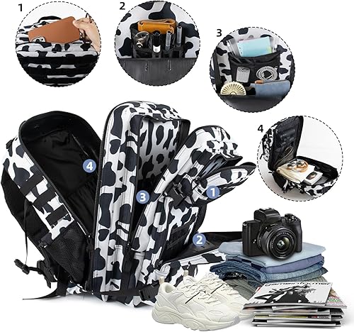 Miniatura 2 de Mochila táctica Bolsa de cierre militar, Estampado de vaca, Mochila táctica