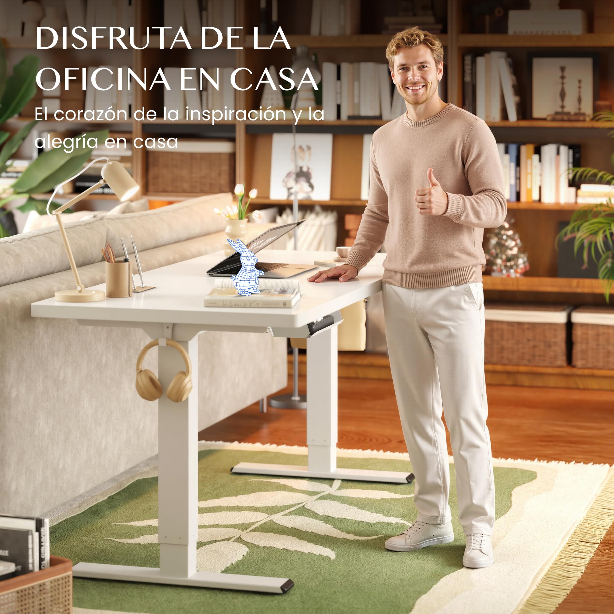 FLEXISPOT E1 Pro Escritorio Elevable Eléctrico 2 Motores Altura Ajustable | Compatible con tableros de 120-180 cm, soporta hasta 100 kg, panel con 4 memorias y garantía de 5 años, Blanco