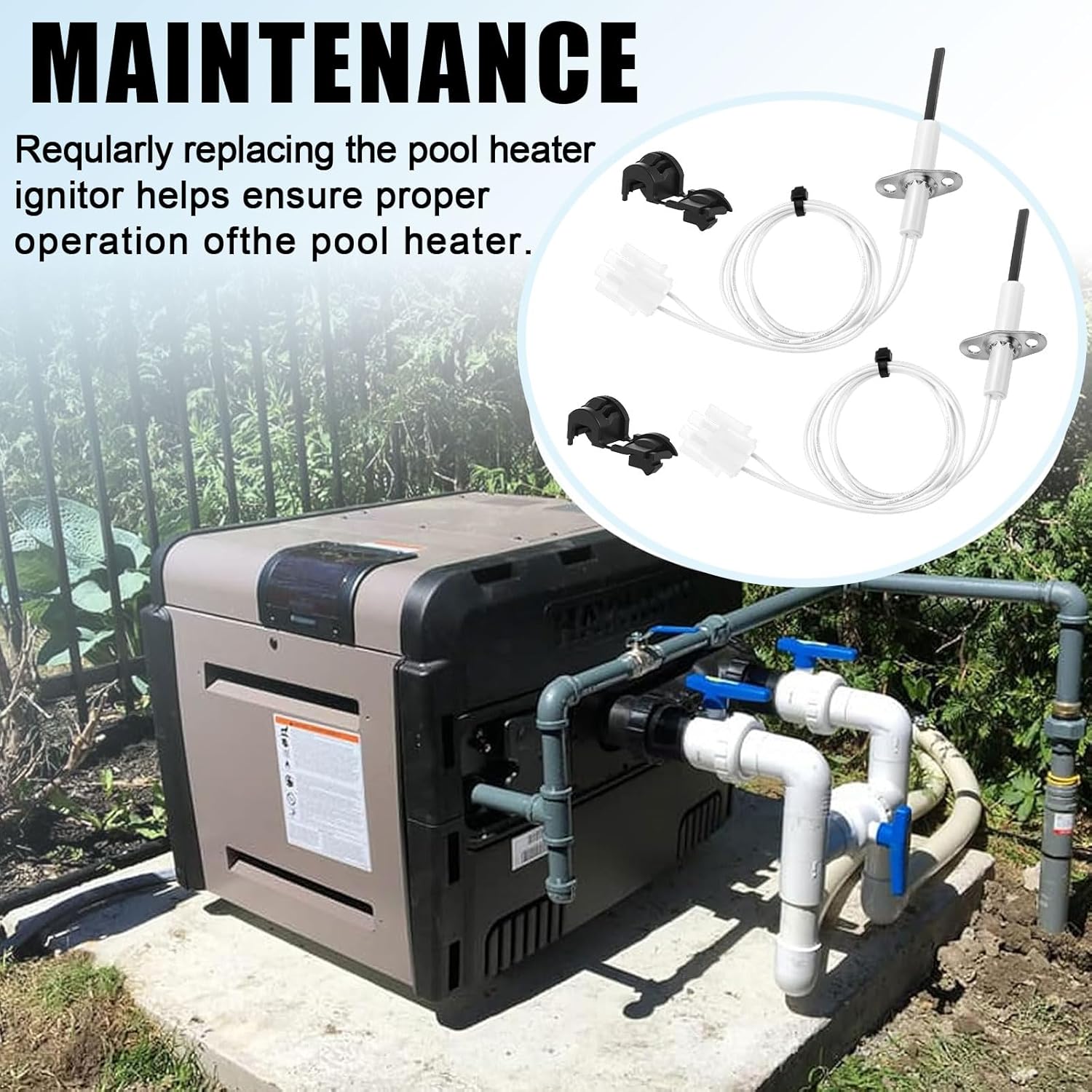 2 Pack Ignitor Replacement Kit Pool Heater Parts Compatible with FDXLIGN1930 FD Hayward Universal H-Series H300FDP H300FDN H250FDN H250FDP H200FDN H200FDP H150FDN H150FDP Low Nox Pool Heater