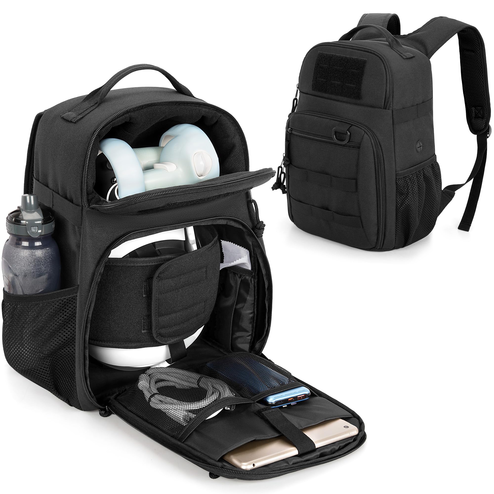 PGmoon Travel Carry Case Compatible with Oculus Meta Quest 2/Quest 3/Quest 3S/VR Elite Strap, Protective Carrying Case Bag with Plenty of Pockets for Controllers & Accessories (Patent Design)