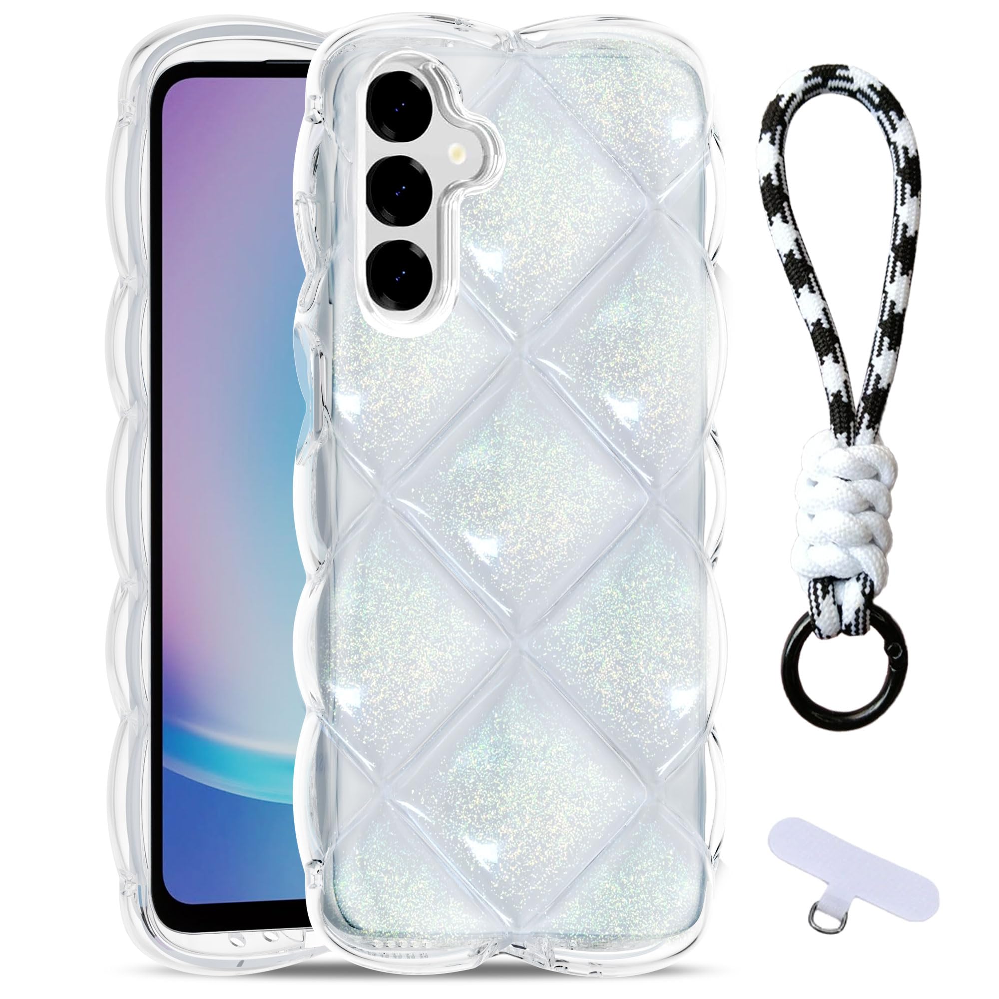 Amazon.co.jp: Galaxy S25 用ケース クリア YCJDP キルティング