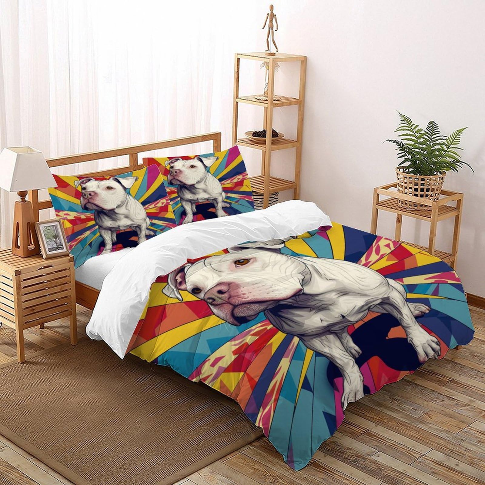 Housse de couette Pit Bull 260x220 avec taies d'oreiller pour grand lit adulte