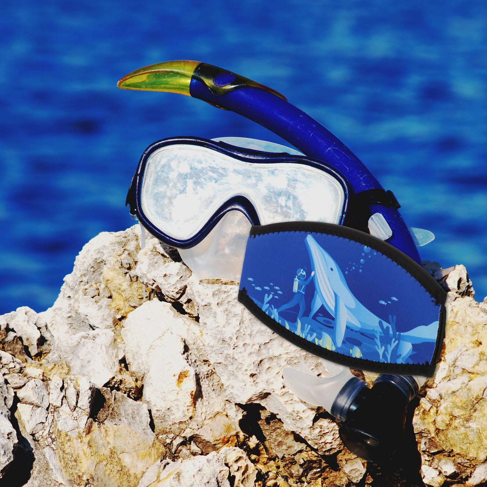 FOMIYES Copricinturino per Maschera Subacquea in Neoprene a Doppio Strato Cinturino per Occhiali Protezione Chioma Fascia Morbida e Regolabile per Snorkeling e Immersioni