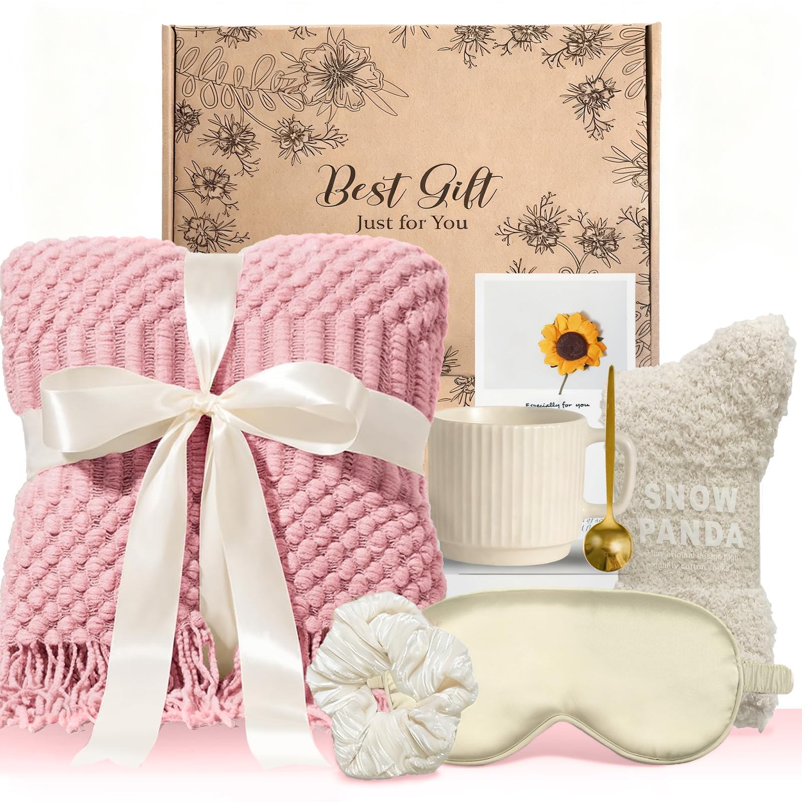 Idée cadeau convalescence femme : panier de réconfort « Get Well Soon » pour amie et sœur