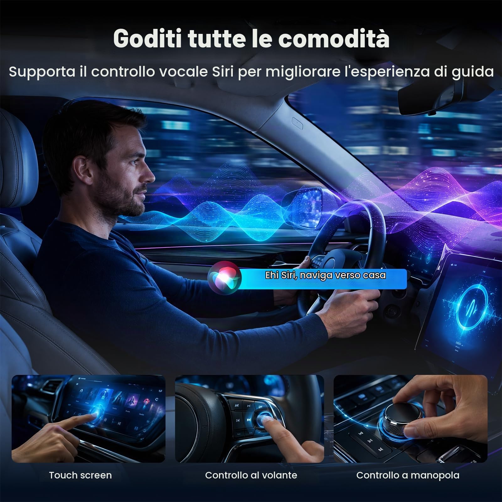 CarPlay AI Box 2026 Upgrade – Adattatore wireless Apple CarPlay & Android Auto, Magic Video Box con Netflix, Y schede TF, Plug-and-Play Car play Adapter per iOS 10+ / Android 11+