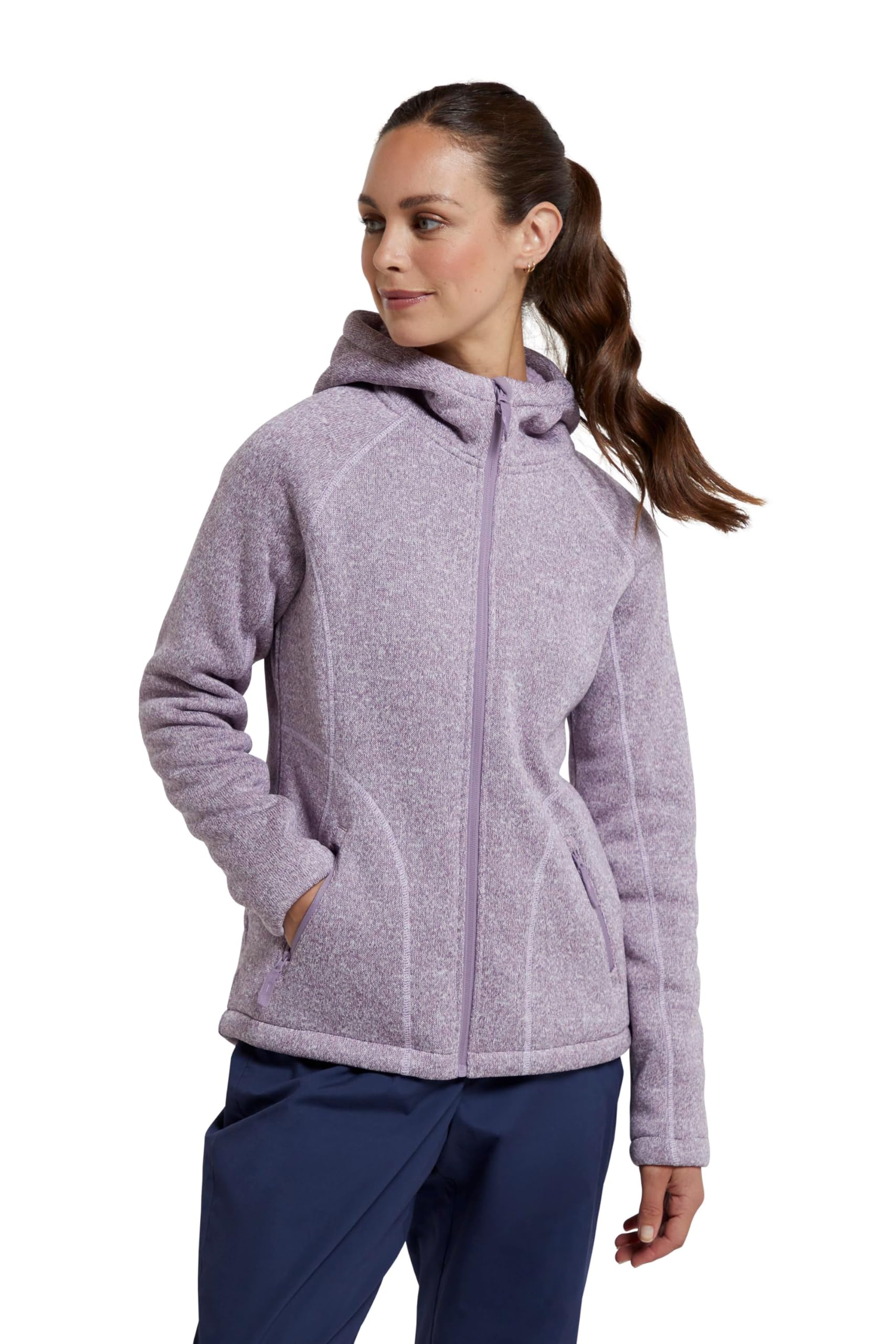 Mountain Warehouse Womens Nevis Full Zip Fur Lined Hoodie Light Purple (Fur Lined) 14