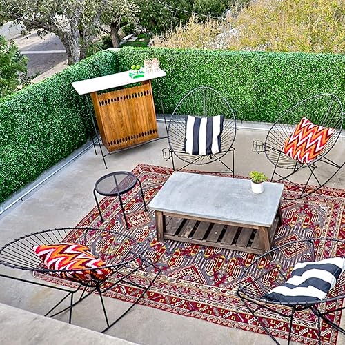 Miniatura 2 de 6 paneles artificiales de boj de 20 x 20 pulgadas, seto topiario, plantas, hierba, pantalla de privacidad para exteriores, interiores, jardín, patio