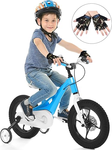 Miniatura 2 de 3 pares de guantes de bicicleta para niños, guantes de entrenamiento sin dedos de medio dedo, gel antideslizante para bicicleta y motocicleta