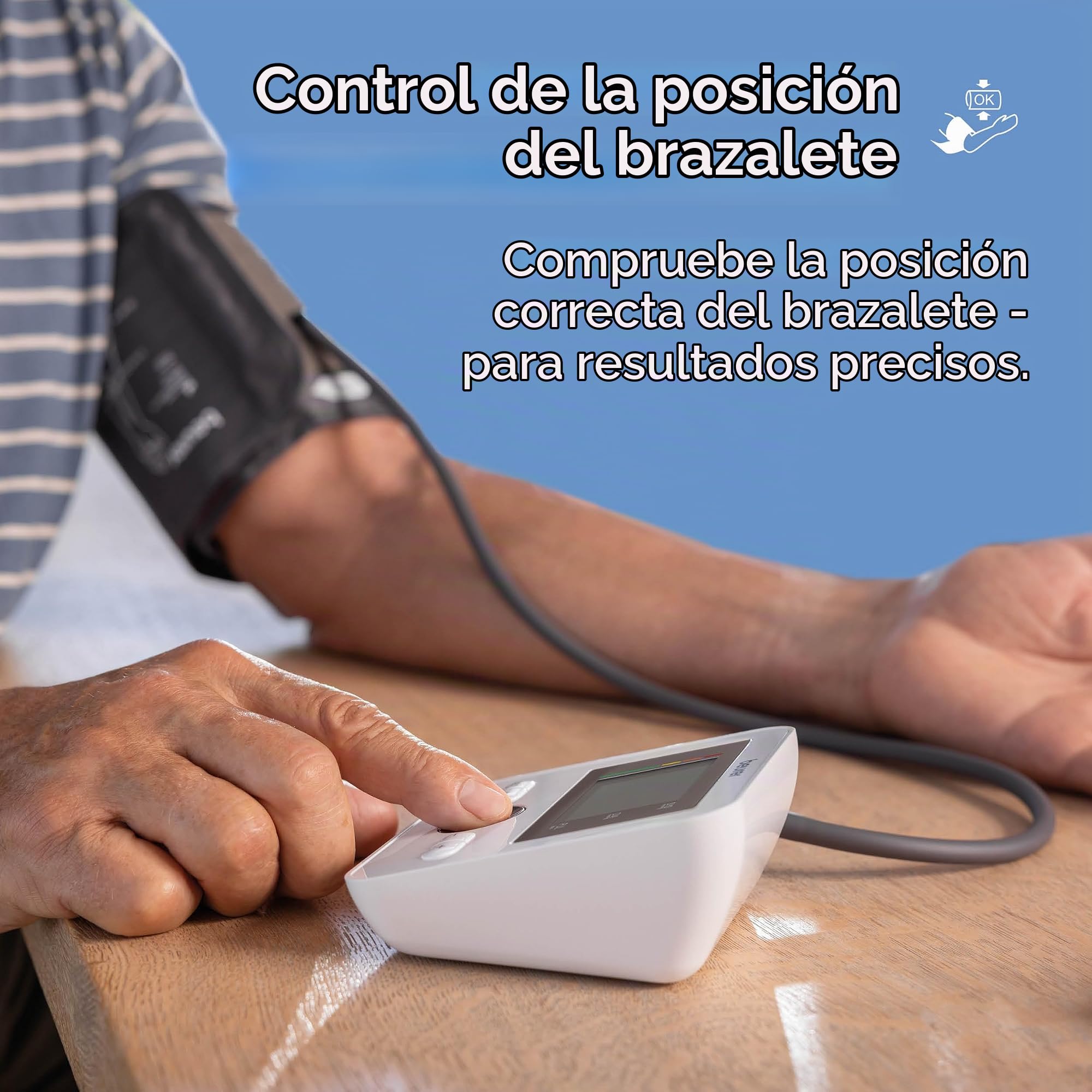 Beurer BM27 Tensiómetro de Brazo, Blanco, Indicador OMS, Detección de Arritmia + PO 30 Pulsioxímetro, medición saturación de oxígeno (SpO2) y frecuencia cardíaca