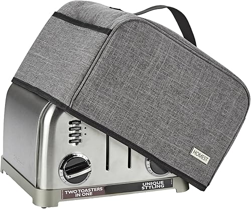 HOMEST Cubierta antipolvo para tostadora con bolsillos compatible con la tostadora Cuisinart de 4 rebanadas, puede contener cuchillo esparcidor de