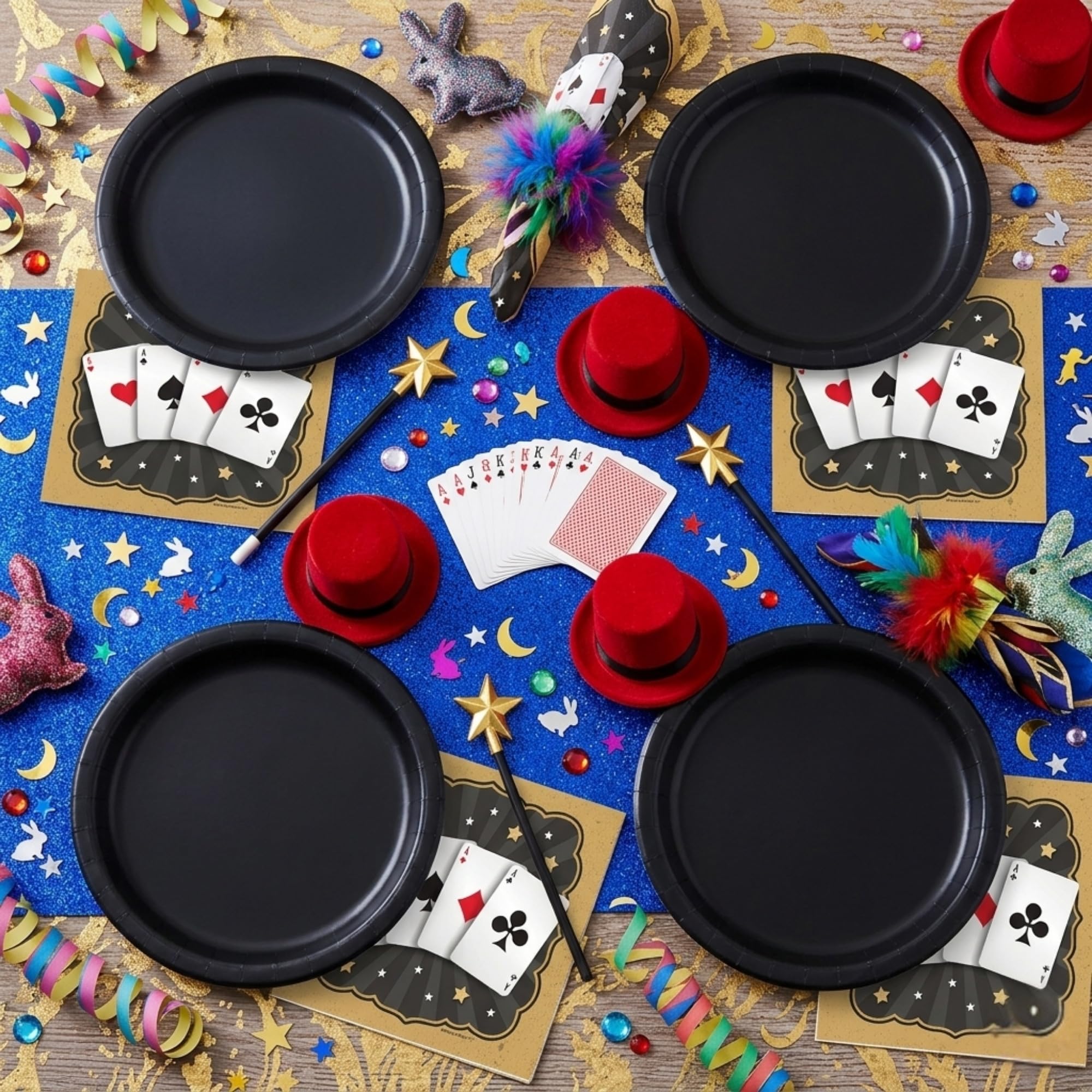 Carta per feste, casinò Poker, e magiche feste, copertine per tavolo da notte, rosso, nero e bianco (confezione da 2)