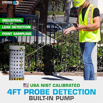 Carbon Dioxide Analyzer by Forensics | USA NIST Calibration | CO2 Analyzer | Range: 0-5000ppm | Resolution: 1ppm | Built-in Pump & 4ft Probe |