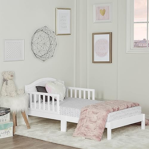 Miniatura 7 de Dream On Me Sydney - Cama para niños pequeños en color blanco, certificado Greenguard Gold, certificado JPMA, diseño bajo, acabado no tóxico, rieles