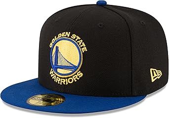 New Era NBA Golden State Warriors Mens 2-Tone 59FIFTY Fitted Cap, 7.625, Black