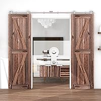 Vista 101 de TSMST Kit de herrajes para puerta corrediza de granero de 6 pies, riel de acero inoxidable de servicio pesado resistente con montaje superior