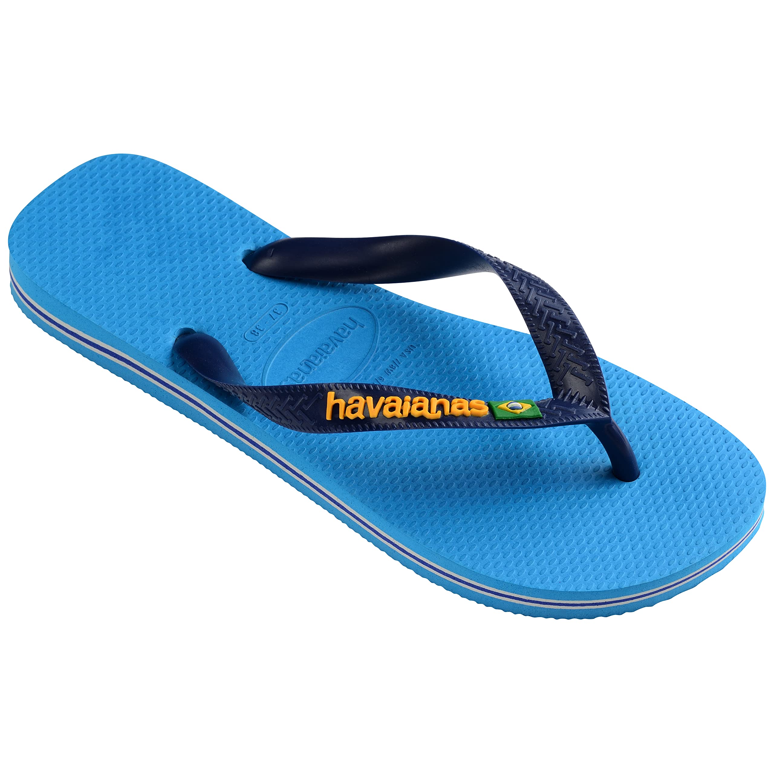 HavaianasUnisex Adults, Brasil Logo, Flip Flop, Turquoise/Turquoise, 7.5/8 UK