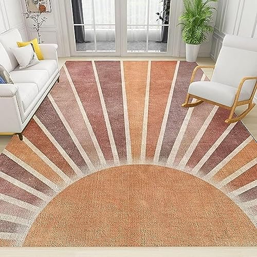 Miniatura 1 de Alfombra bohemia para el sol, arte abstracto, vintage, alfombra geométrica moderna, suave, esponjosa, vintage, grande, para niños, adolescentes,